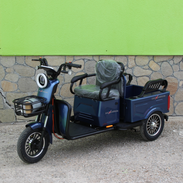 Двуместна CARGO електрическа триколка Max Motors CARGO LUX 1500W BLUE - Изображение 2