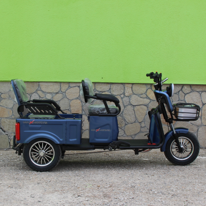 Двуместна CARGO електрическа триколка Max Motors CARGO LUX 1500W BLUE - Изображение 5