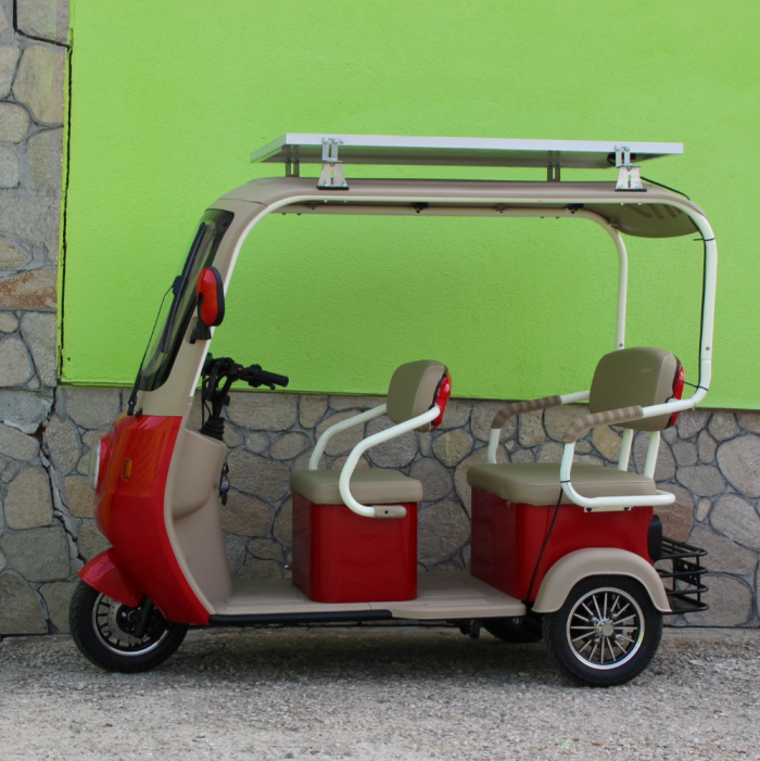 Електрическа триместна триколка Max Motors NEW GOLF RED SOLAR - Изображение 2