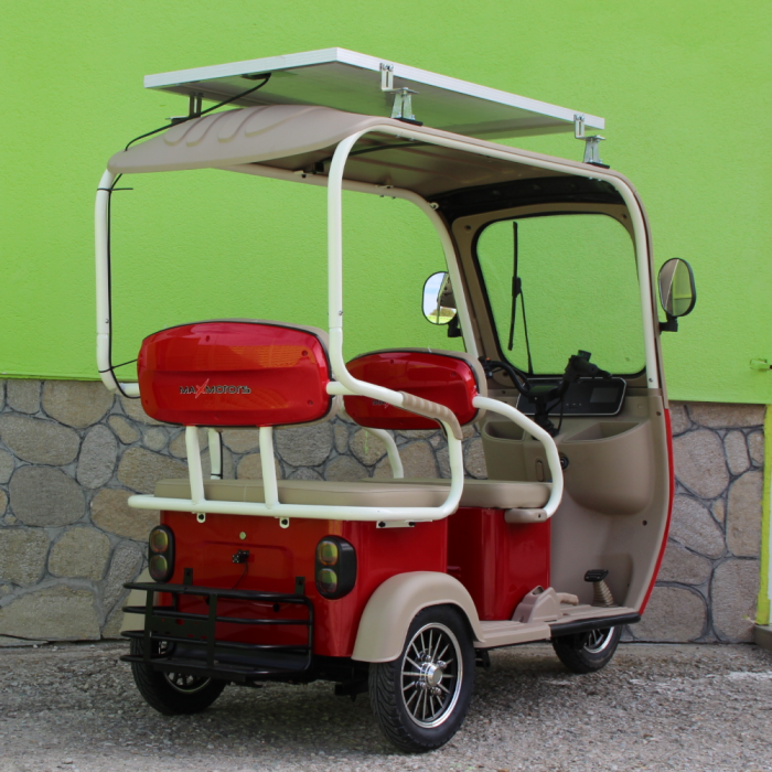 Електрическа триместна триколка Max Motors NEW GOLF RED SOLAR - Изображение 3