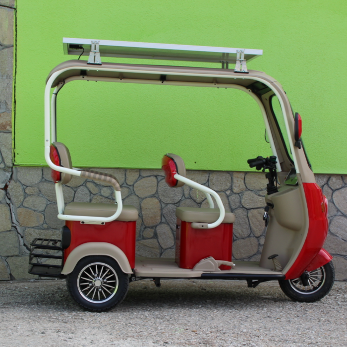 Електрическа триместна триколка Max Motors NEW GOLF RED SOLAR - Изображение 4
