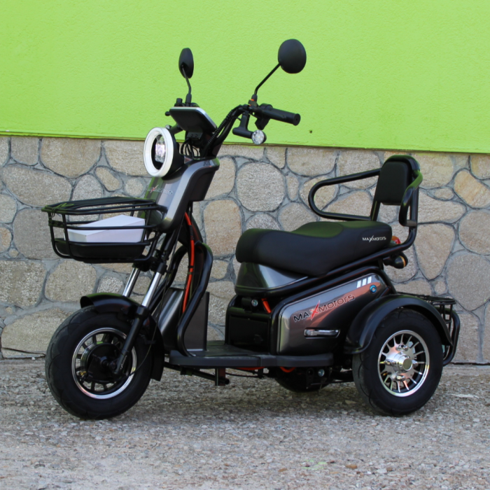 Двуместна електрическа триколка MaxMotors Pudding GRAY,1800W-48V-20Ah - Изображение 2