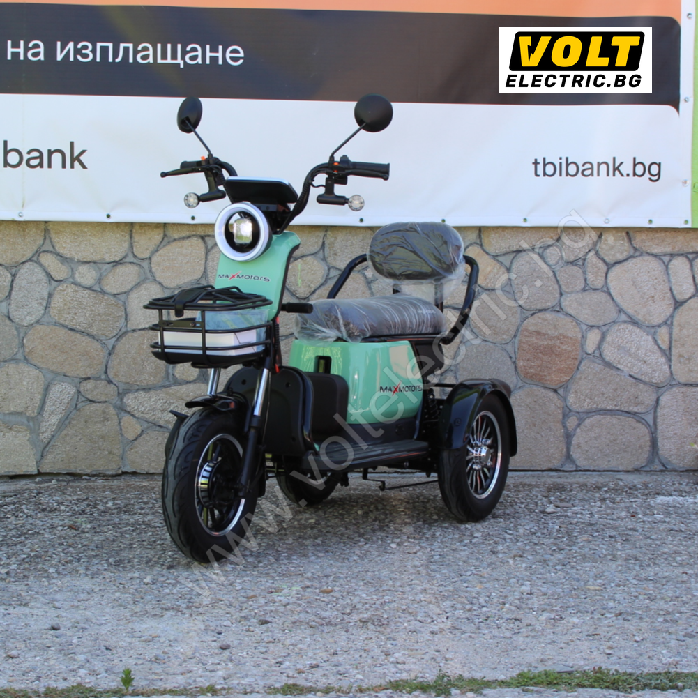 Електрическа триколка Max Motors Grand Pudding 2000W, 60V, 25Ah, Green